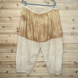 Milena Silvano Pants Womens XL Cream Cotton Silk Cropped Pant